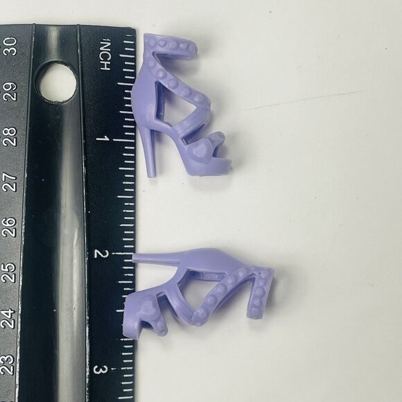 Pop Star Purple Barbie Doll Heel Open Toe Stappy Slip on Shoes - Picture 7 of 9